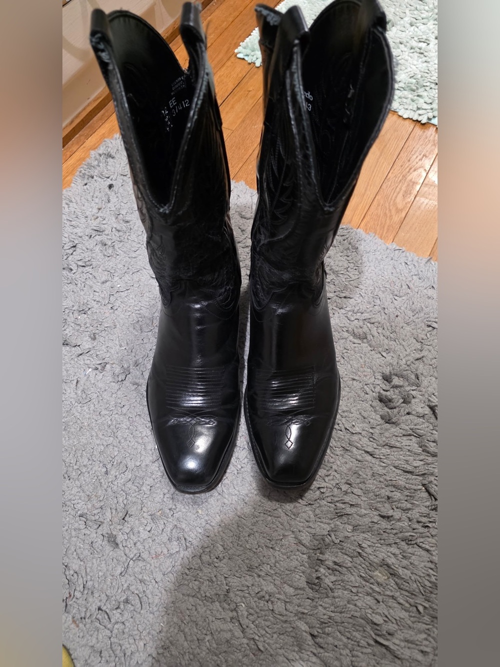 Laredo Black Leather Western Boots with Decorative Stitching